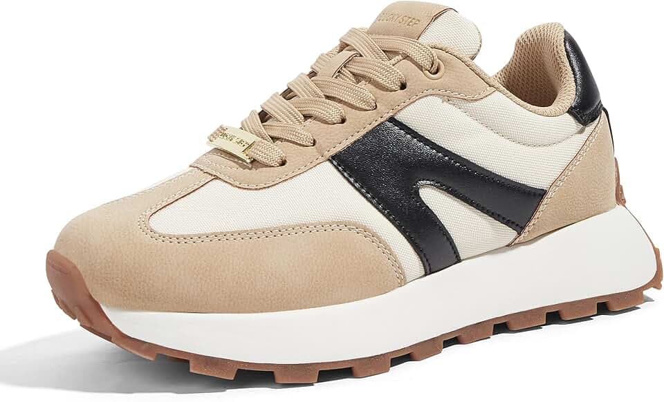 LUCKY STEP Damen Plateau Sneaker mit Mehrlagiger Sohle