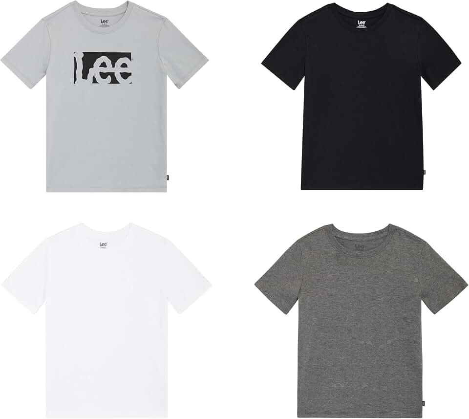 Lee Boys' 4 Pack Variety Super Soft Stretchable Tee Short Sleeve T-Shirt