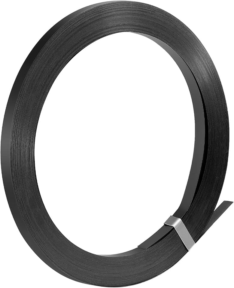 VEVOR Umreifungsstahlband, 19 mm x 0,55 mm x 91 m, Verpackungsstahlband, Metallbandrolle, 775,6 kg Bruchfestigkeit, Stahlumreifungsbänder, Hochleistungsbandrolle für Palettenverpackung