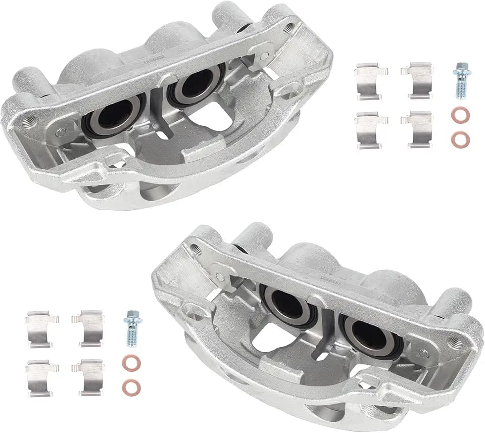 KUSATEC 18B5303 18B5302 Front Disc Brake Caliper with Bracket fit for Chevy Silverado GMC Sierra 2500/3500 HD 2011-2019; Suburban 2016-2019/3500 HD 2018-2019, Both Driver Passenger Side