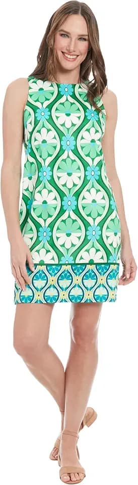 Women's Women's Sleeveless Sheath Dress - High Neckline Straight Silhouette - Versatile Cocktail Dresses
