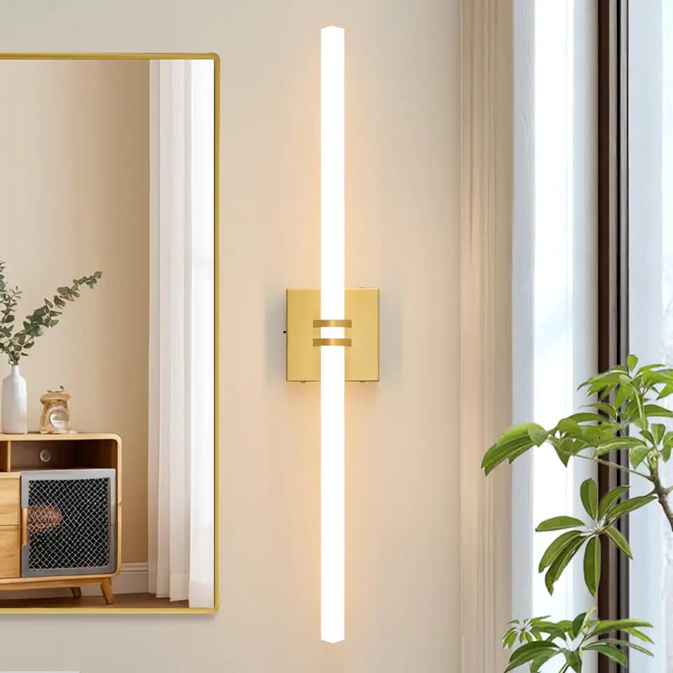Gold Bathroom Light Fixture LED Vanity Light 30" 5CCT Wall Sconce