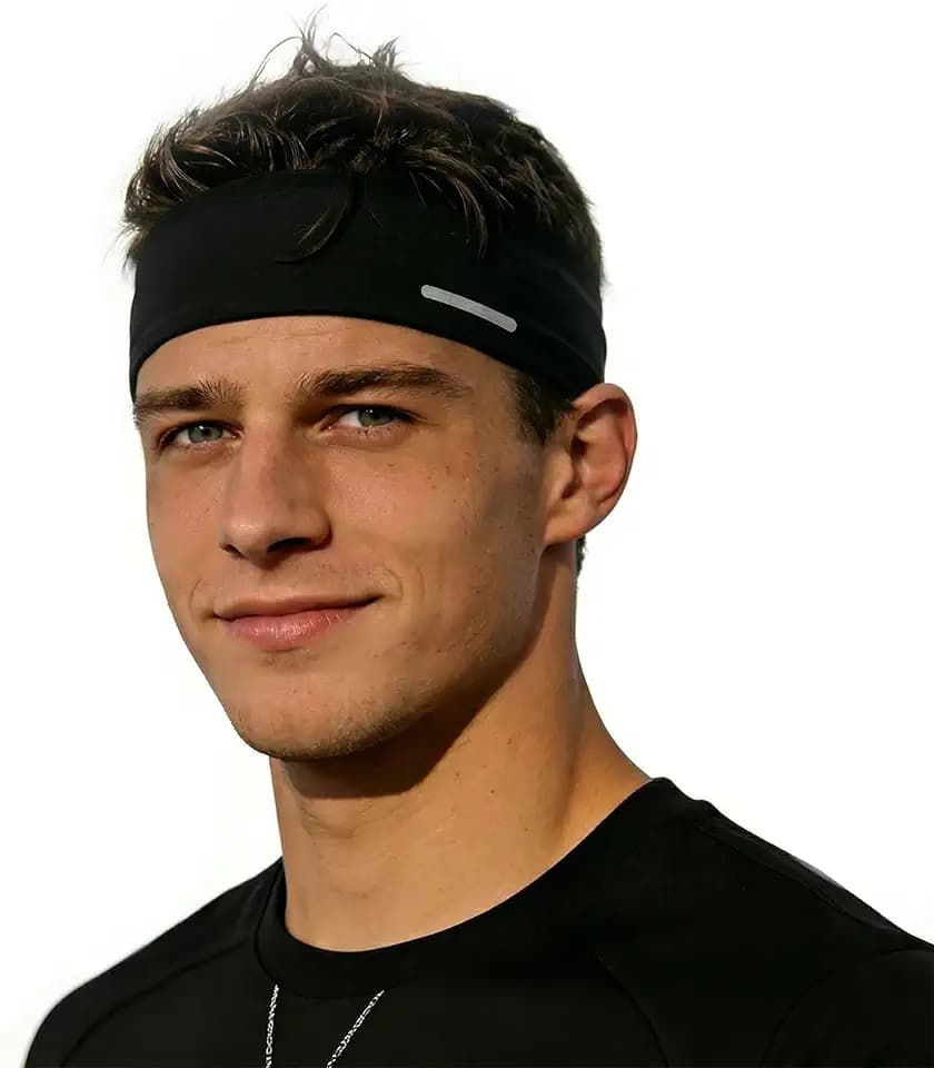 Sukeen Lightweight Mens Headband, Moisture Wicking Headband for Running Gym