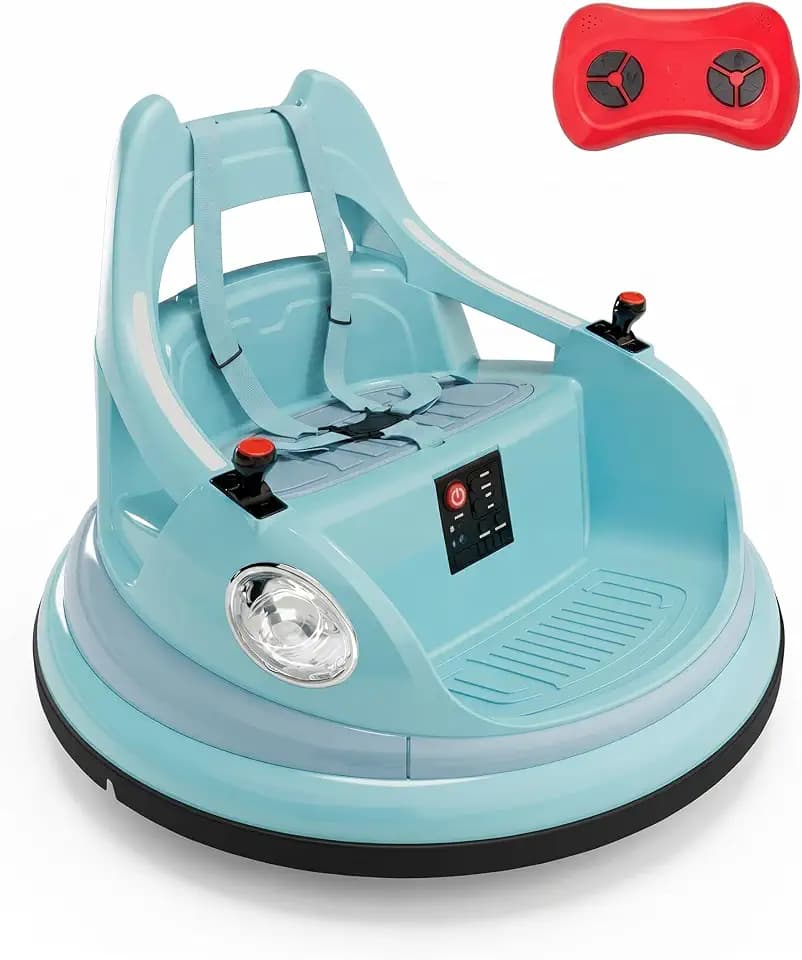 12V Electric Bumper Car for Toddlers, Ride On Bumper Cars, Kids Ride On Toy with Parent Remote, 360° Spin, 2 Speed, 2 Driving Modes, Music & LED Lights