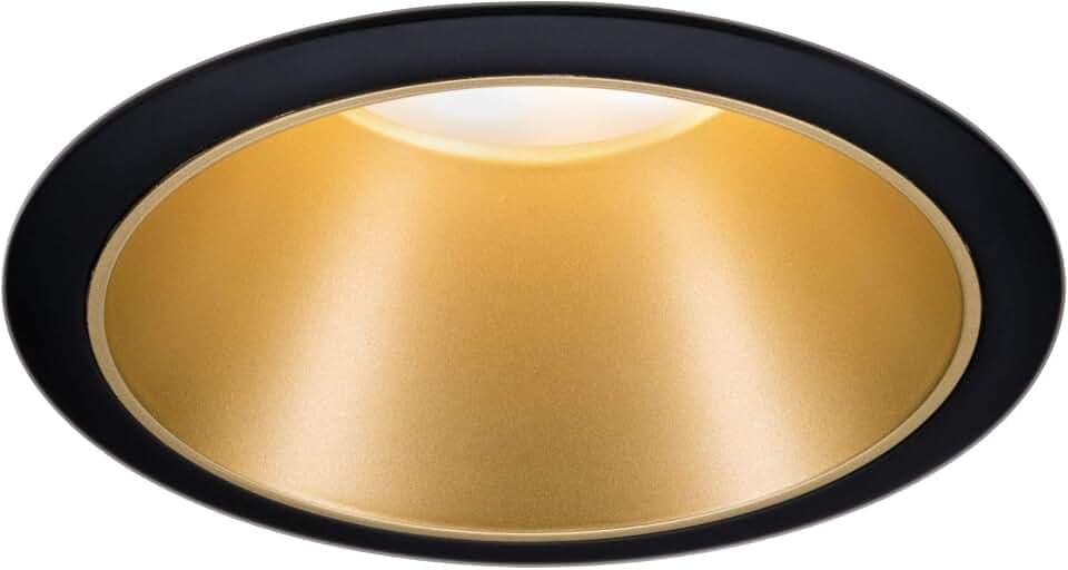 Paulmann 93395 Einbauleuchte Cole starr rund dimmbar Einbaustrahler Schwarz matt, Gold Spot Aluminium, Kunststoff Einbaulampe GU10