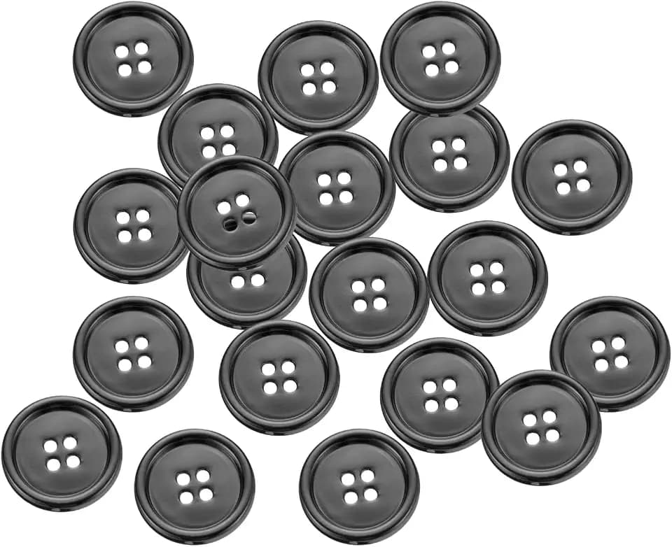 HARFINGTON 20pcs Metal Sewing Button, 23mm 4-Hole Round Suit Shirts Coats Clothes Sewing Buttons for Decoration Craft, Gunmetal