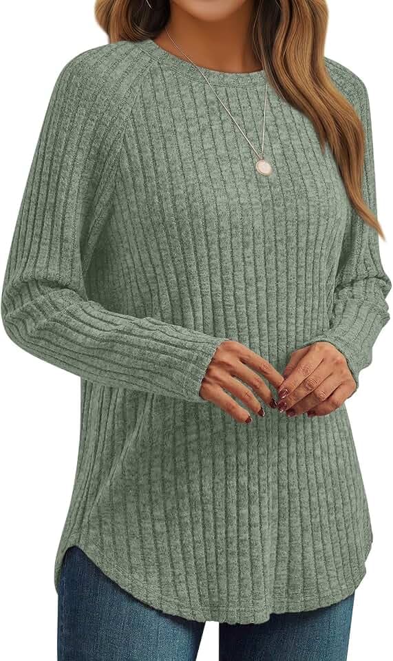 AUTOMET Womens Long Sleeve Tops Fall Fashion Casual Tunic