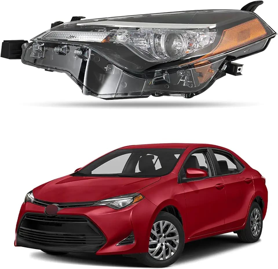Silscvtt Headlight Assembly Headlamp Replacement for Toyota Corolla L/LE/LE ECO 2017-2019 Driver Side 8115002M70