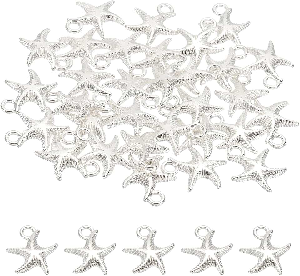 PATIKIL Jewelry Making Charm Bulk, Sea Star Starfish Pendant