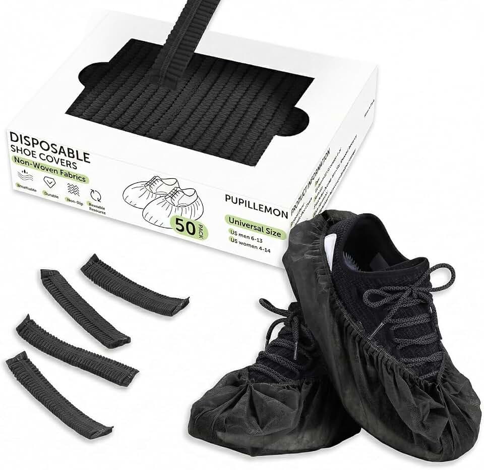 50/100/200 Pack Non-Woven Shoe Covers Disposable for Indoors