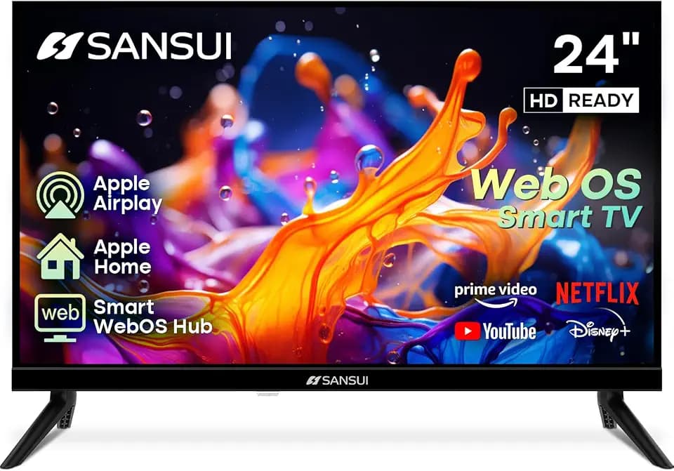 SANSUI 24 inch 768P DLED Smart WebOS TV | Small Television with chromecast