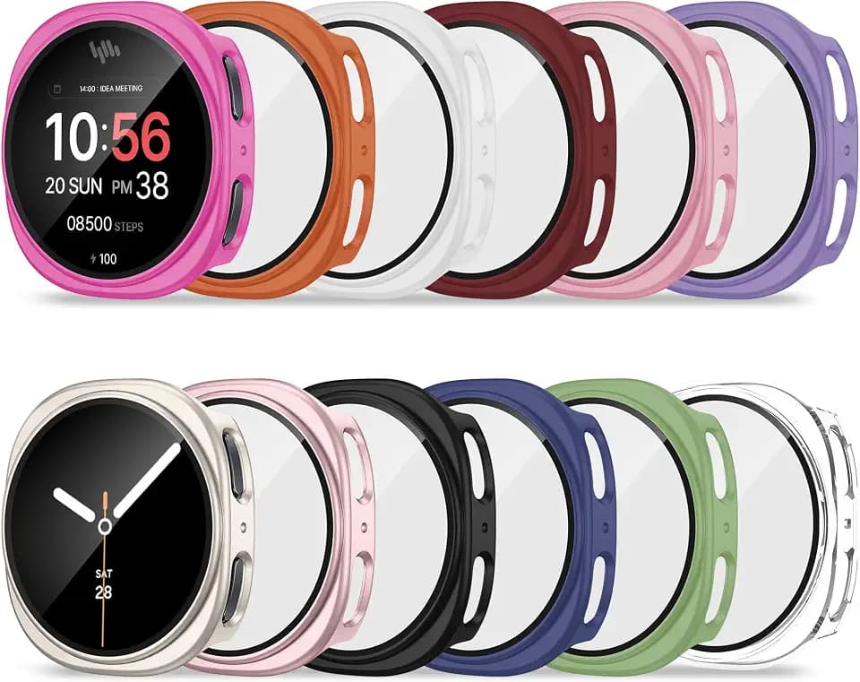 12 Pack Case for Samsung Galaxy Watch 9/8 40mm with Tempered Glass Screen Protector, Hard PC Scratch Resistant Protective Cover Compatible with Galaxy Watch 9/8 40mm