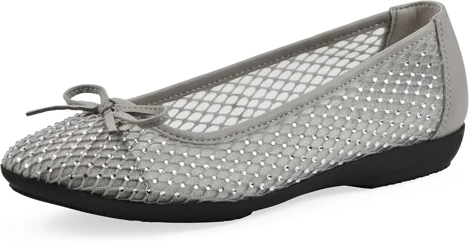 CLIFFS BY WHITE MOUNTAIN Women's Carlicia Cushioned Mesh Ballet Flat
