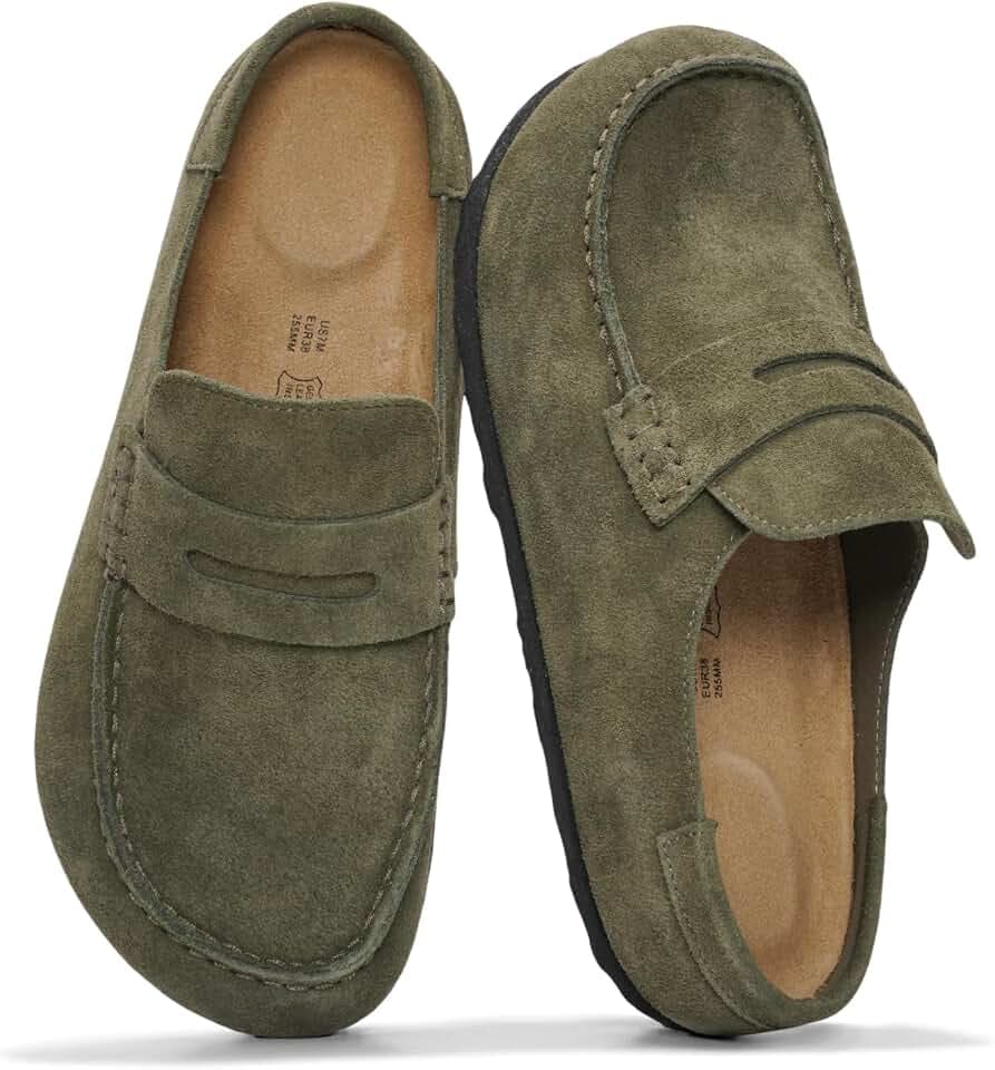 100% Genuine Leather Moccasin Style Clogs for Women - Fall Shoes for Women
