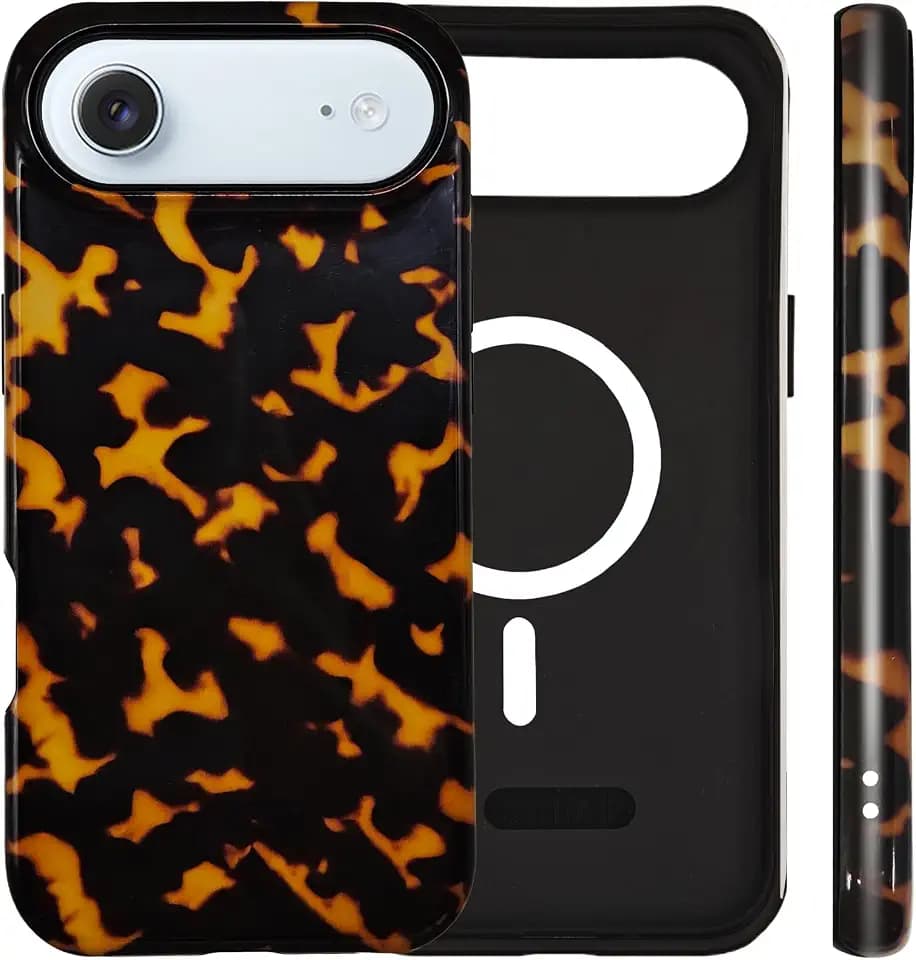 Magnetic Tortoise Shell Phone Case for iPhone Air, Amber
