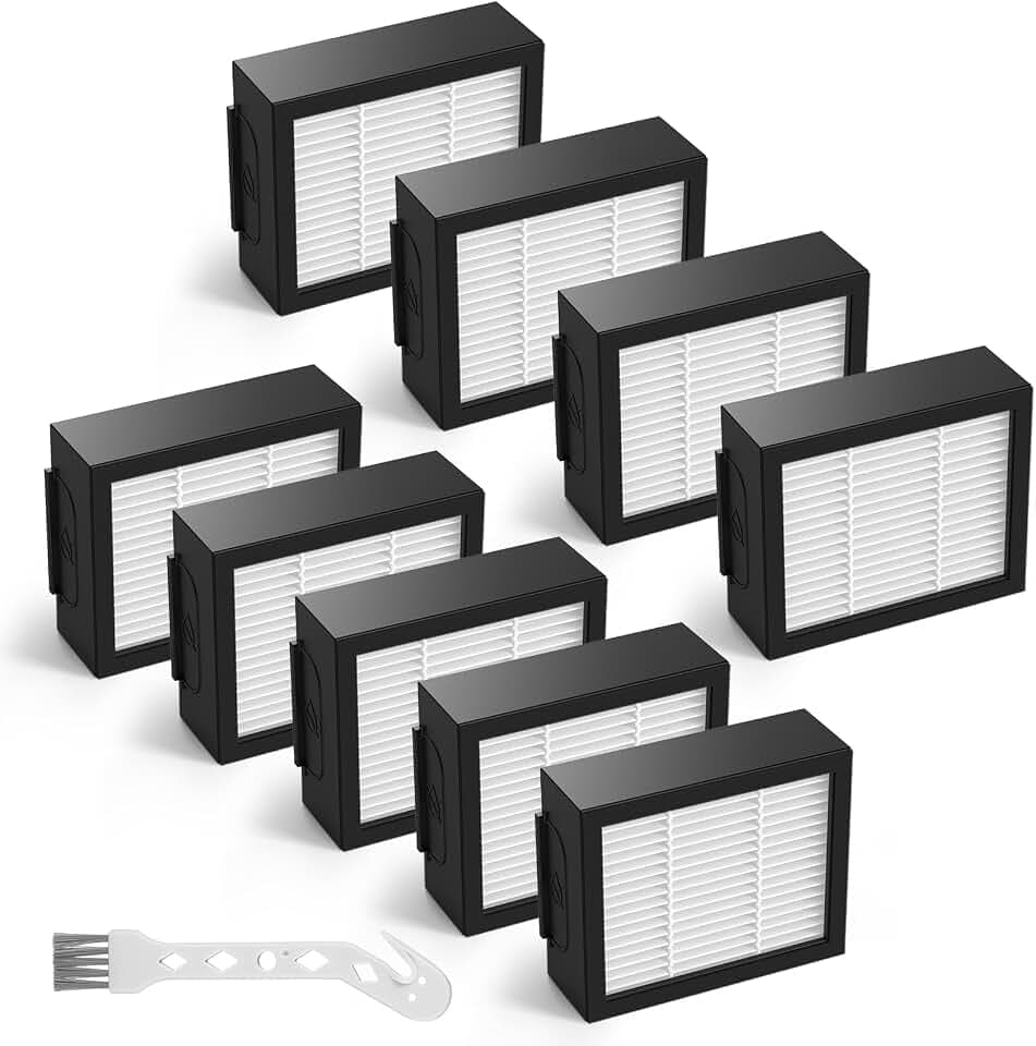 Filter-Ersatz für iRobot Roomba e, i und j Serie i7 i7+/plus i3 i3+ E5 E6 E7 i4 i6 i6+ i8 i8+ Roboter-Staubsaugerteile, 9 Stück, hocheffiziente 4639161-Filter