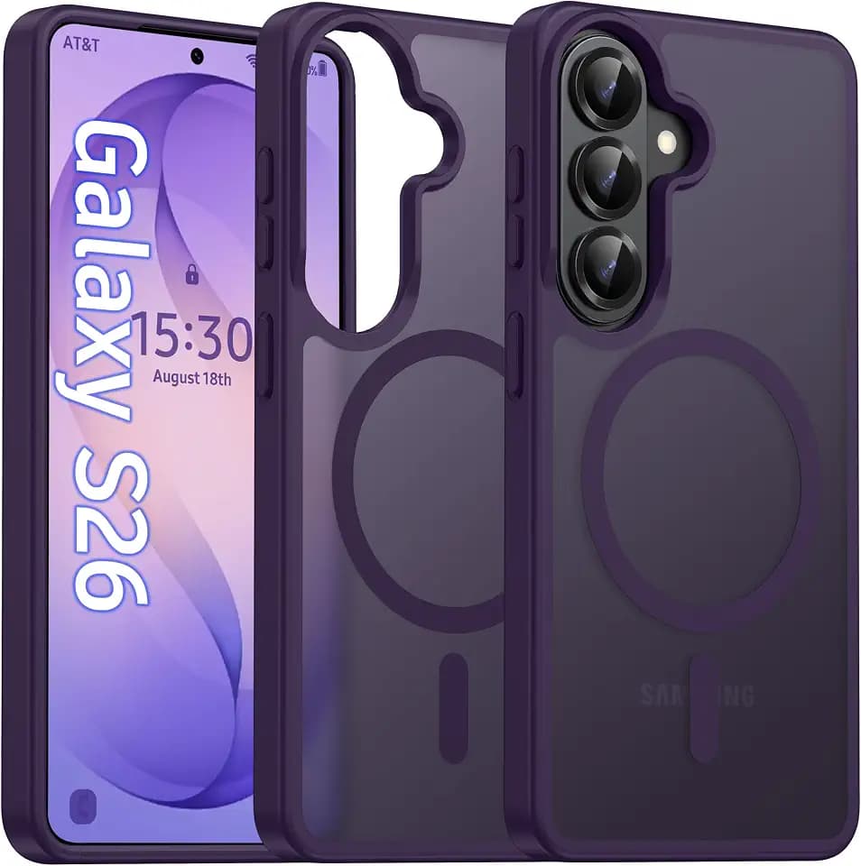 Oterkin Magnetic Samsung Galaxy S26 Case, Dark Purple