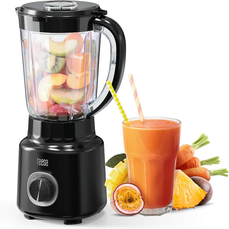 Kraftvoller Teesa TSA3542B Standmixer 500W 1,5L BPA-frei, Weiss, einfache Reinigung