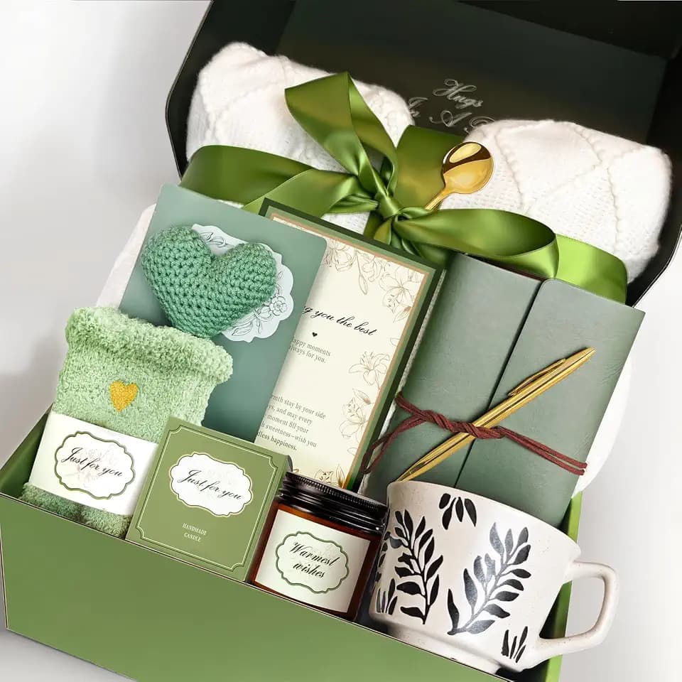 Care Package Gift Basket for Women – Cozy Self Care Comfort Birthday Gifts – Sending Sunshine Thinking of You or Get Well Soon Gift for Mom, Friend or Sister