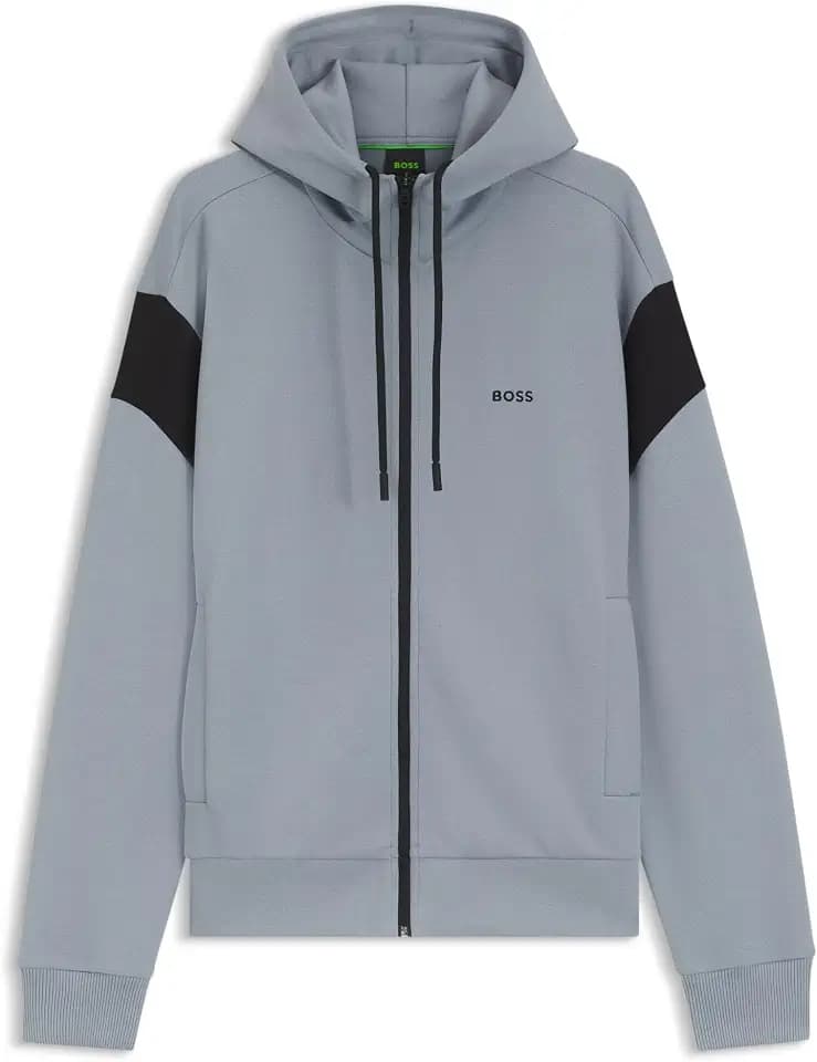 BOSS Regular-fit Sweatshirt Aus Spacer-piqué Mit Reißverschluss