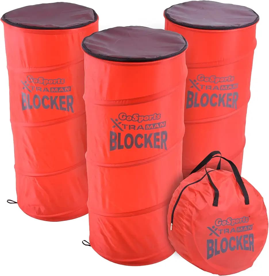 GoSports XTRAMAN Blocker Pop-Up Defenders 3 Pack - Large Size Multi-Sport Blocking Dummy - Training Equipment for Basketball, Football, & Soccer