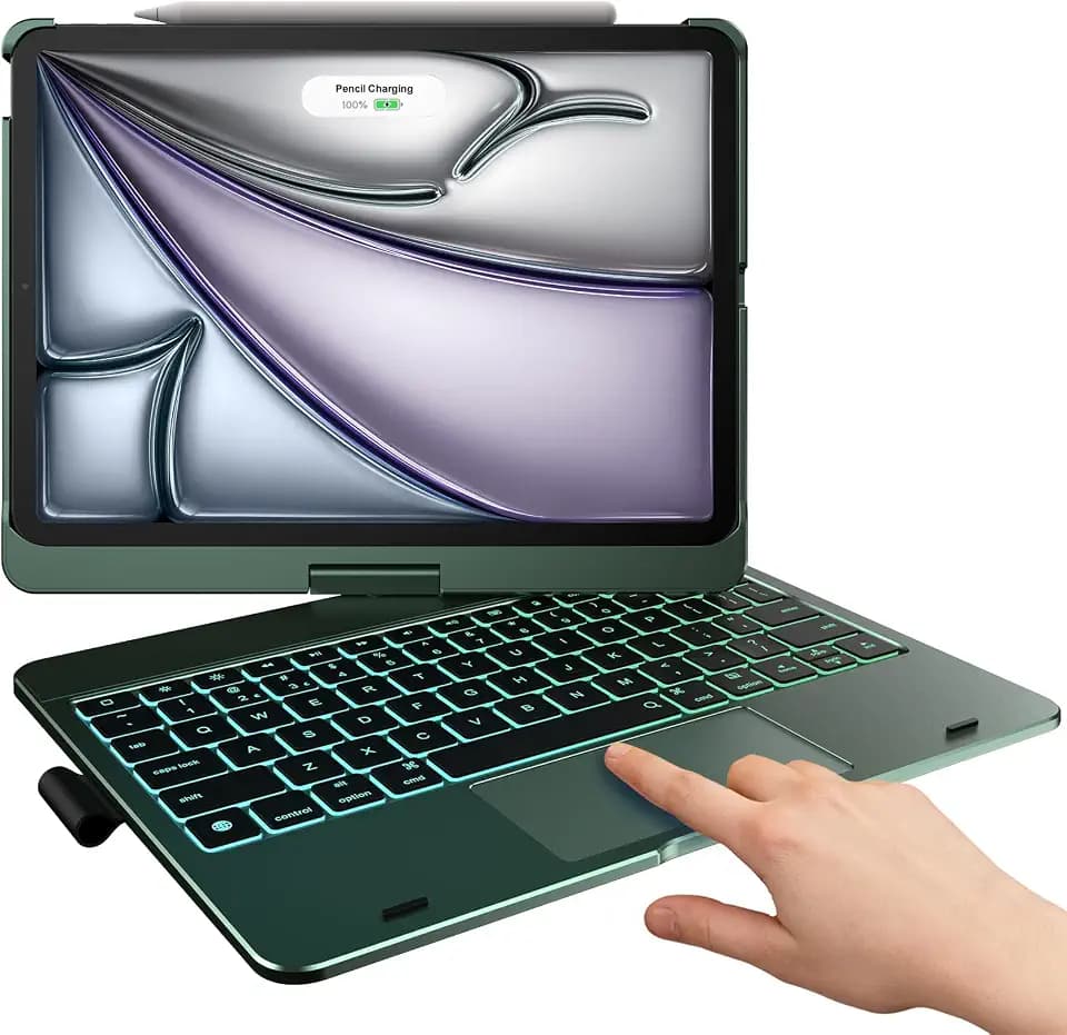 typecase Touch Keyboard Case for iPad Air 11/Pro 11 Gen 1-4, 360° Rotating