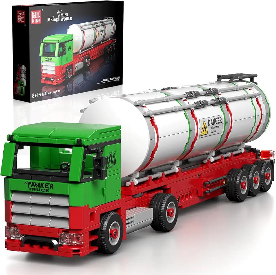 Mould King 24075 Klemmbausteine Tanker LKW Spielzeug Bausteine LKW Modellbausatz Truck Baustaz MOC Sammelmodell Geschenke für Jugendliche und Erwachsene (556 Teile)