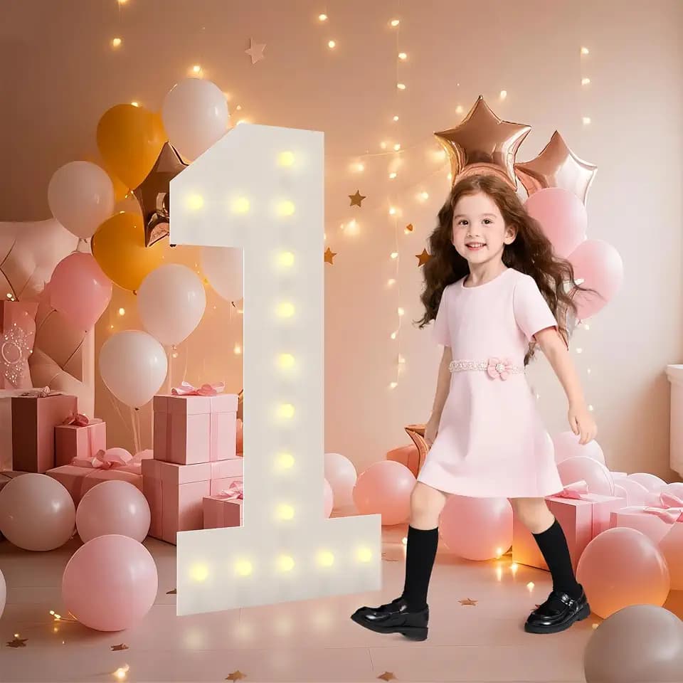4FT Light Up Numbers, Marquee Numbers 4 Feet Tall Giant Number 1