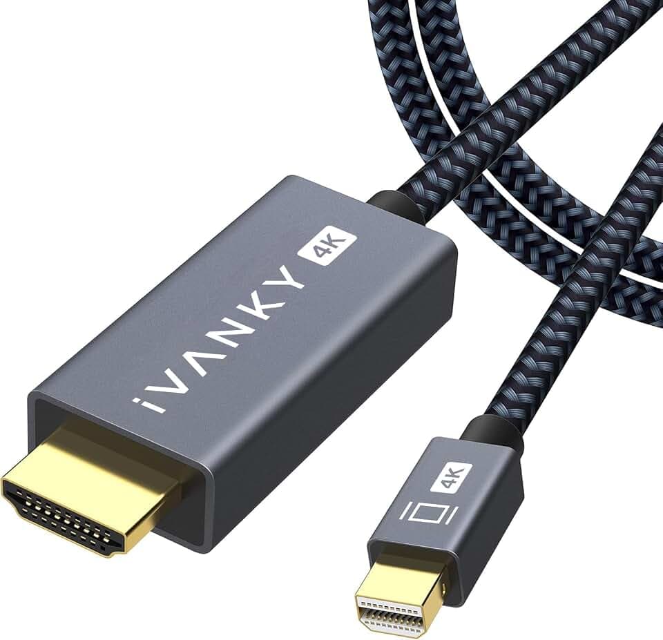 IVANKY 4K Mini DisplayPort to HDMI Cable 10FT, 4K@30Hz Thunderbolt to HDMI