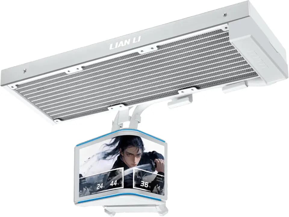 LIAN LI HydroShift II OLED Curved 360 AIO Cooler, No Fans-White-HS2OLDC36NW