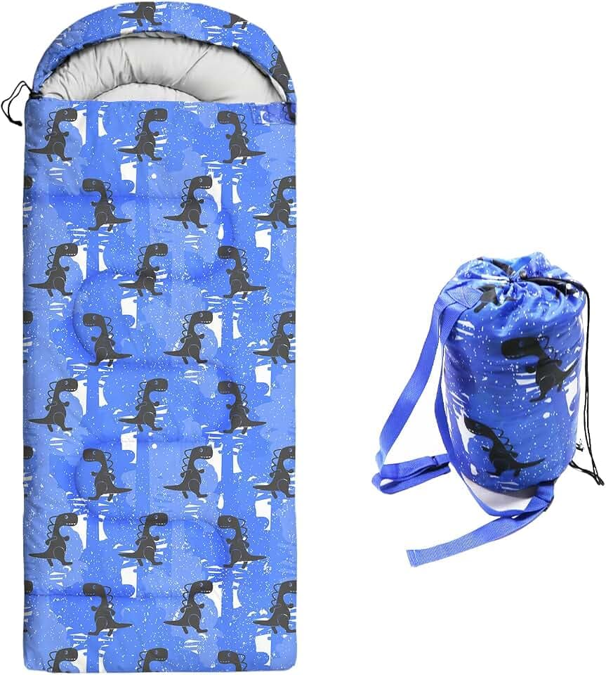 tuphen Kinder-Schlafsäcke – Camping-Schlafsäcke mit Tragetasche – kompakter Schlafsack zum Wandern, Rucksackreisen, 3 Jahreszeiten, warmes und kühles Wetter, leicht, wasserdicht, Outdoor-Reisen