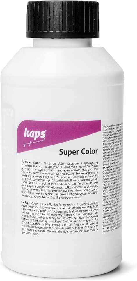 Lederfarbe für Naturleder, Sythetik und Textil. Entwickelt Super Color Kaps 500ml, Hirschbraun 138