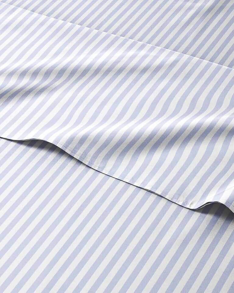 Kids Queen Blue Pinstripes Bed Sheets - 4 Piece Blue Pinstripes Sheet Set