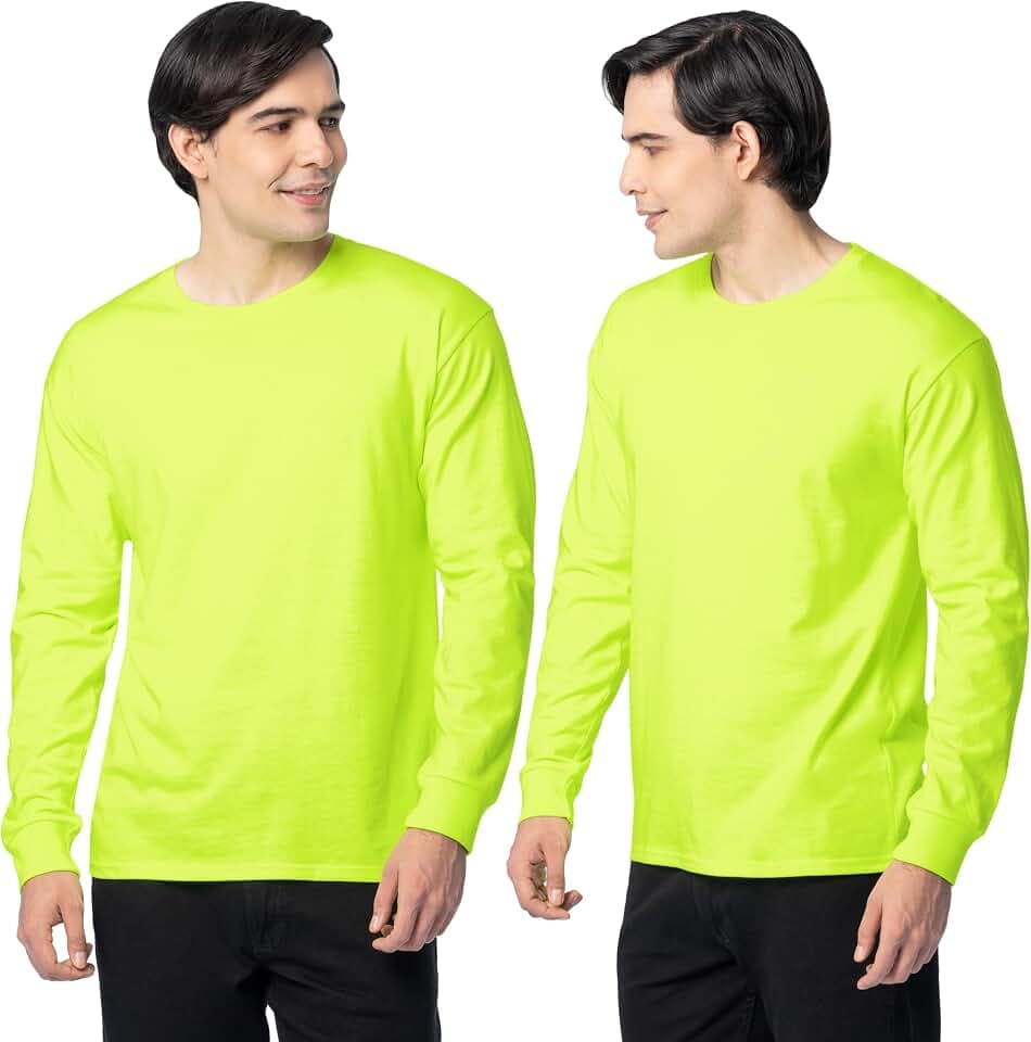 Fruit of the Loom Men's Eversoft Cotton Long Sleeve T-Shirts, 2 Pack