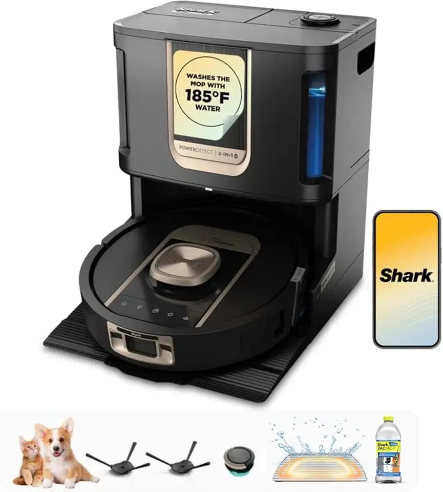 Shark PowerDetect ThermaCharged NeverTouch Pro Robot Vacuum, Black RV2920XE