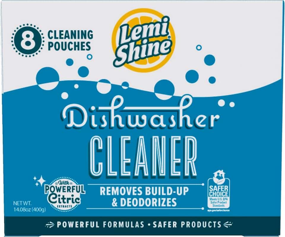 Lemi Shine Natural Dishwasher Cleaner and Deodorizer - 14.08 oz (8 Pack)
