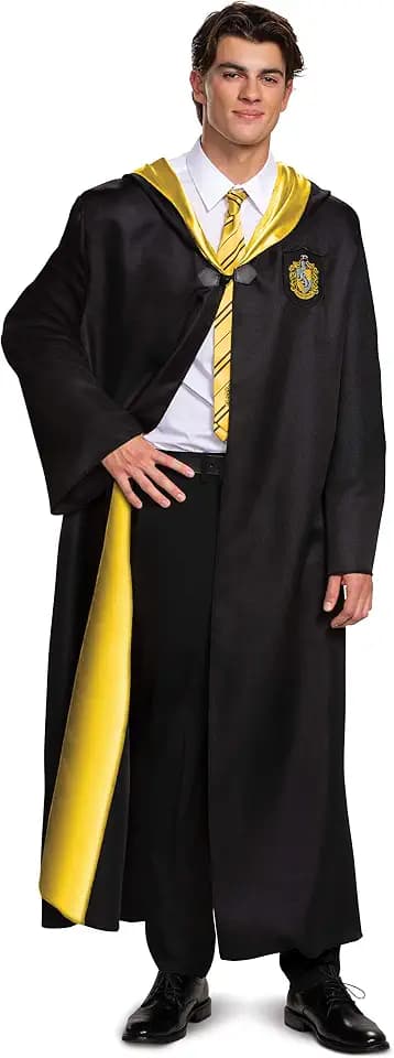 Harry Potter Robe, Deluxe Wizarding World Hogwarts House Themed Robes for Adults, Movie Quality Dress Up Costume Accessory
