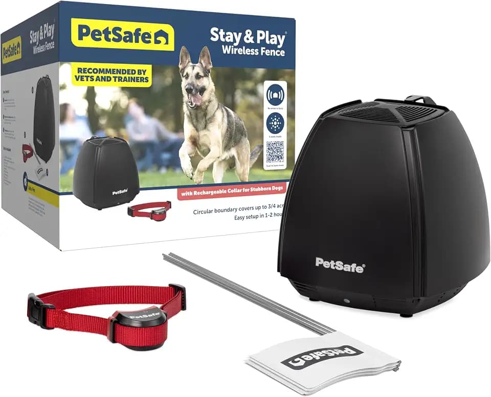 PetSafe Stay & Play Wireless Fence for Stubborn Dogs, Up to 3/4-Acre