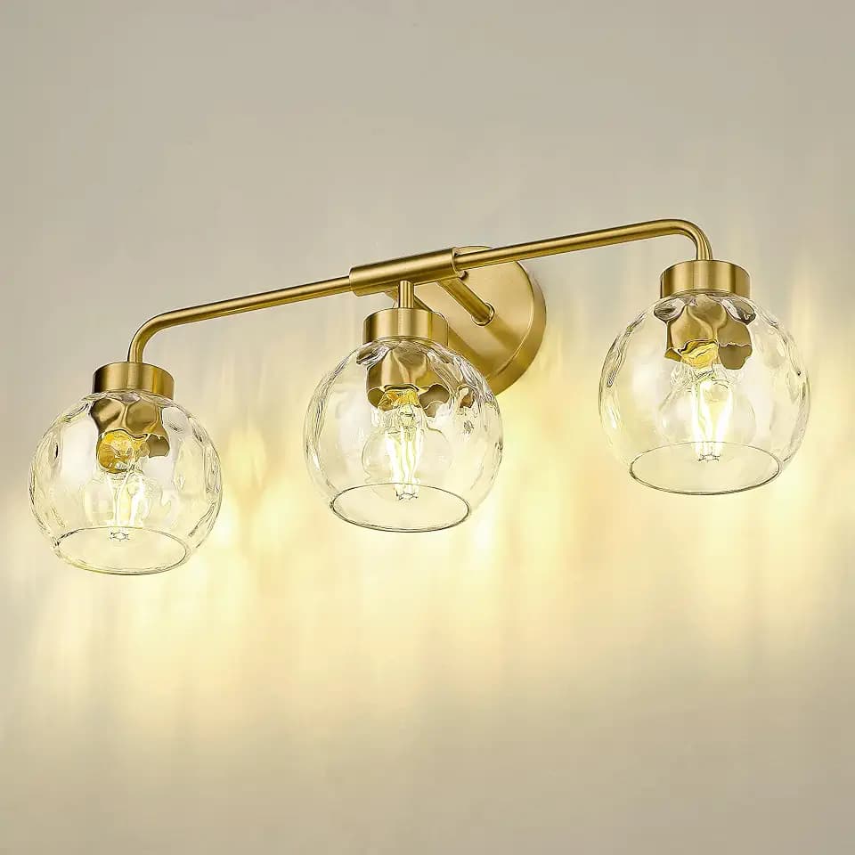 zeyu Brushed Gold 23-Inch 3-Light Bathroom Vanity Lighting, ZS62BG-3W BG-WG