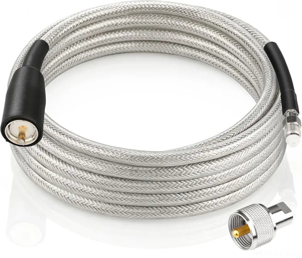 CB Coax Cable 10ft, CB Radio Antenna Cable RG8X Coaxial Cable with with Waterproof Boot, PL-259 Male to FME Female/ PL259 Male Connector, Low Loss for HAM Radio, VHF Radio, Marine Antenna, SWR Meter