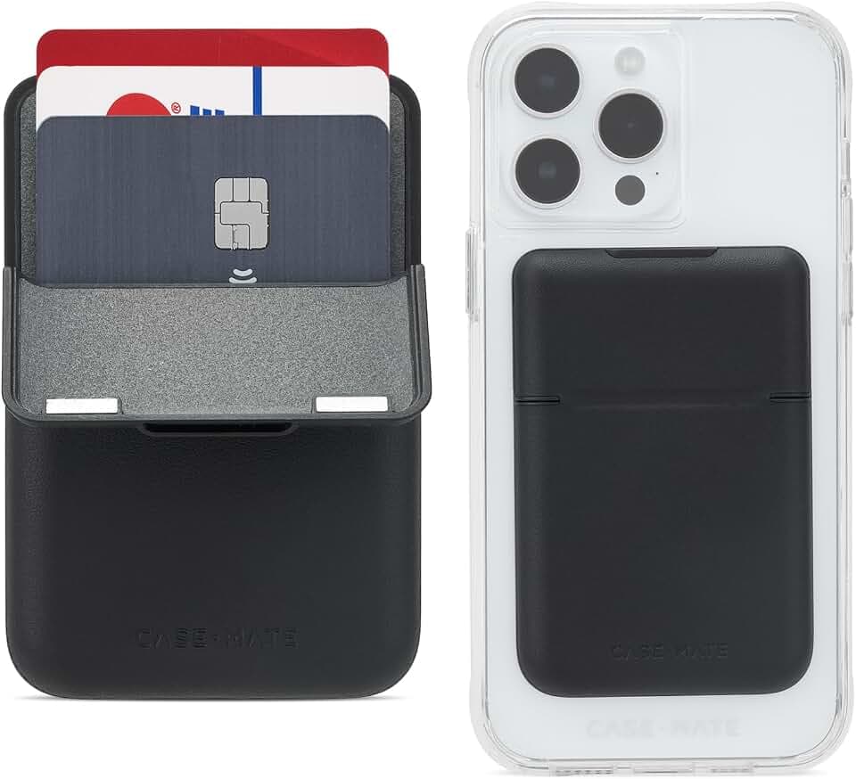 Case-Mate Magnetic Card Holder/Wallet for iPhone with Flip Closure - Black