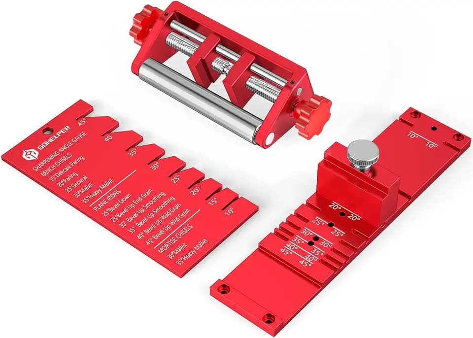 Chisel Sharpening Jig, Wood Honing Guide for Chisels and Planes Width 0.1" to 2.8" with Sharpening Angle Fixture, Angle Gauge from 10° to 45°(Excluding Sharpening Stone)