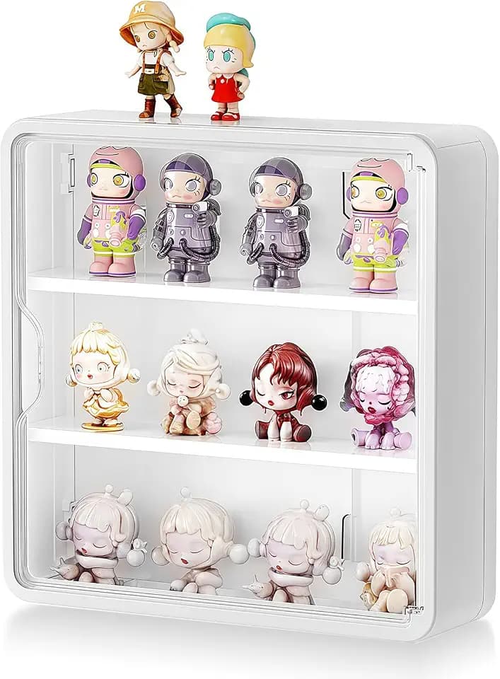 ​GOEDCH Acryl Vitrine Sammlervitrine: Acryl Display Box mit Magnetisch Tür – 3-Schicht Transparente Staubdichte Aufbewahrungsbox für Sammlerstücke, Action Figuren & Miniaturmodelle (30x30x8cm)​