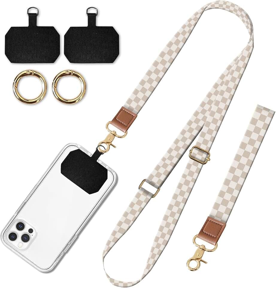 Cell Phone Lanyard Adjustable Crossbody Strap, Cute Phone Neck Wristlet Wrist Strap Patch for Keys Case Accessories