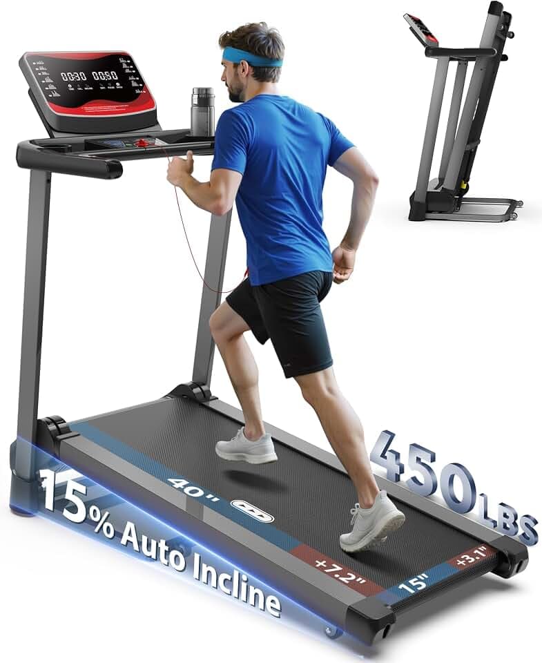 CIIHI Treadmill with Auto Incline - 450 LBS Capacity Heavy Duty Treadmil