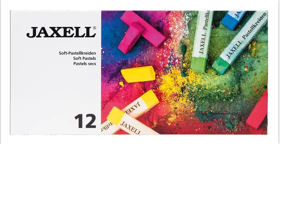 Honsell 47650 - Jaxell Pastellkreide, eckige Form, 12er Set, für flächiges und präzises Arbeiten, satte, lichtechte Farben, ideal für Künstler, Hobbymaler, Kinder, Schule, Kunstunterricht