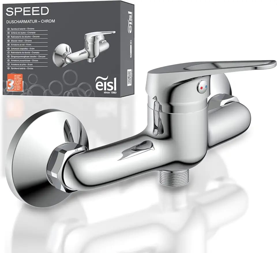 EISL NI168SCR SPEED Duscharmatur, Badarmatur mit Einhebelmischer, problemloser Anschluss an Standard-Brauseschlauch, Mischbatterie, Brausebatterie, Chrom