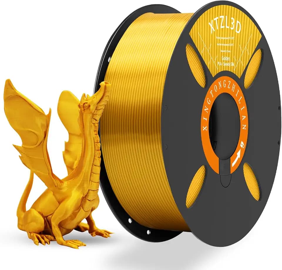 PLA 3D Drucker Filament 1.75mm 3D-Druckmaterialien für 3D Stift Druck Maßgenauigkeit +/- 0.02mm, Farbe Goldene Seide 1kg / Spule