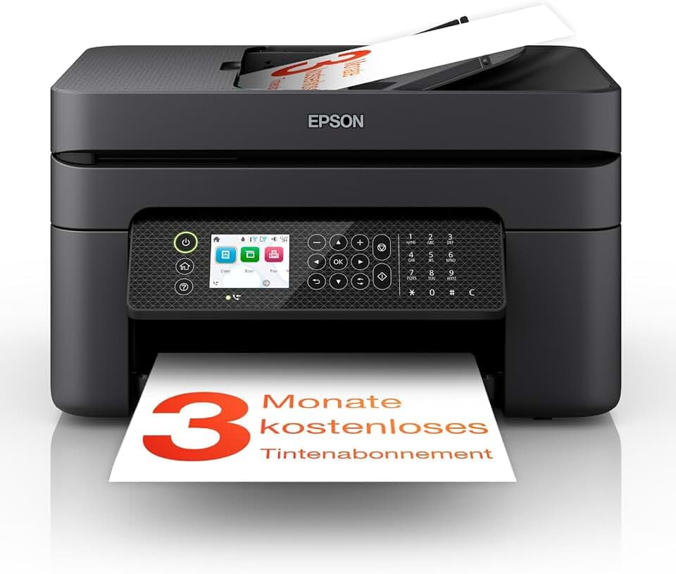 Epson Workforce WF-2950DWF A4-Multifunktions-Tintenstrahldrucker mit kabellosem Betrieb, inkl. kostenloser Tinte mit ReadyPrint Flex-Abo*