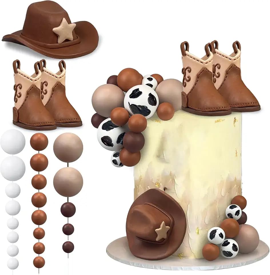 Cowboy Hat and Boot Cake Toppers Western Theme Decorations